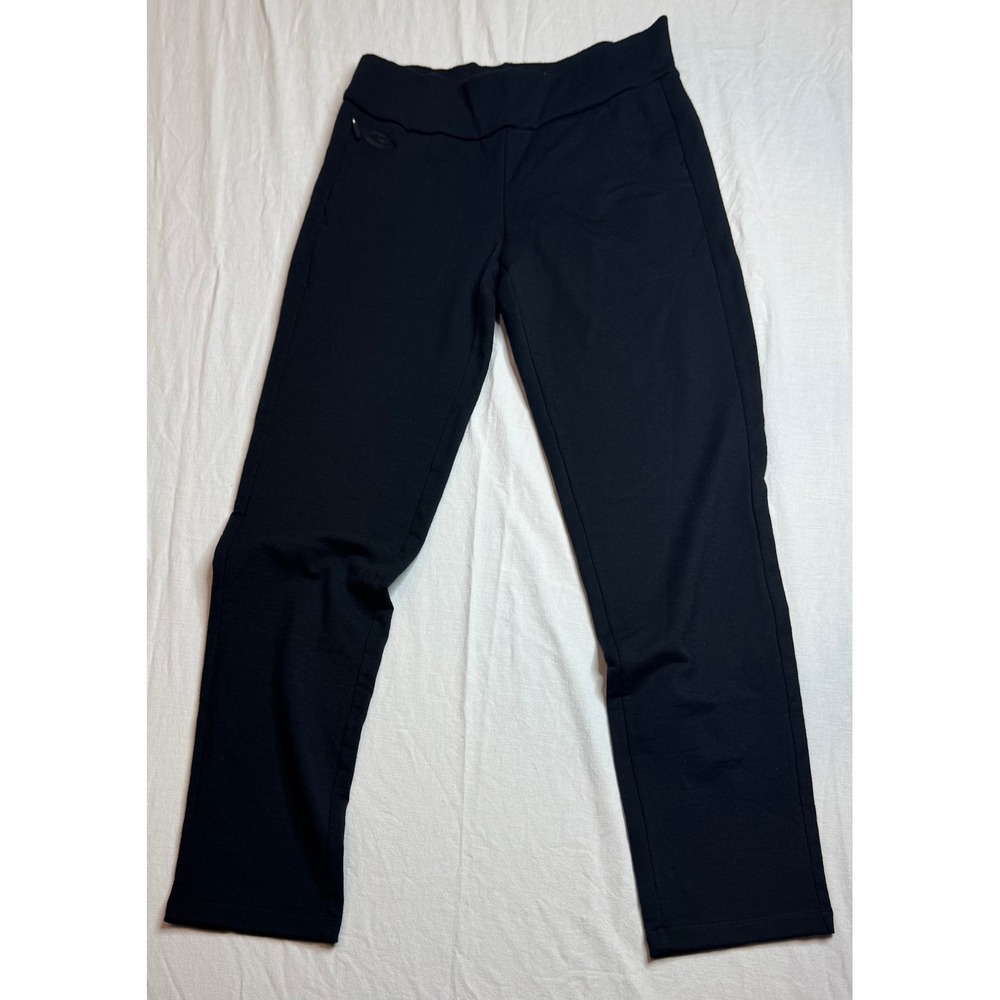 Icebreaker Women's Black Merino Wool Stretch Pants Straight Leg 98% Wool